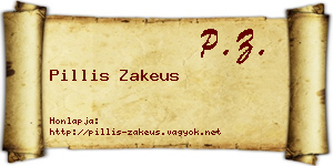 Pillis Zakeus névjegykártya